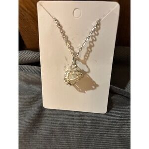 Necklace Raw Crystal Wire-wrapped